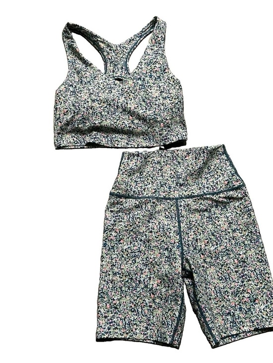 Other - Women’s Sage College Floral Sports Bra Biker Shorts Size Small